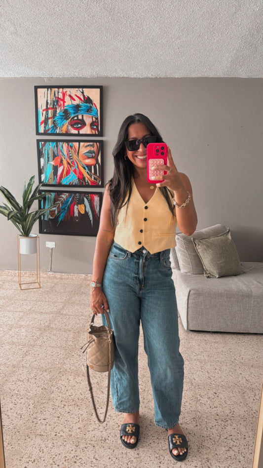 Light Yellow Tailored Vest